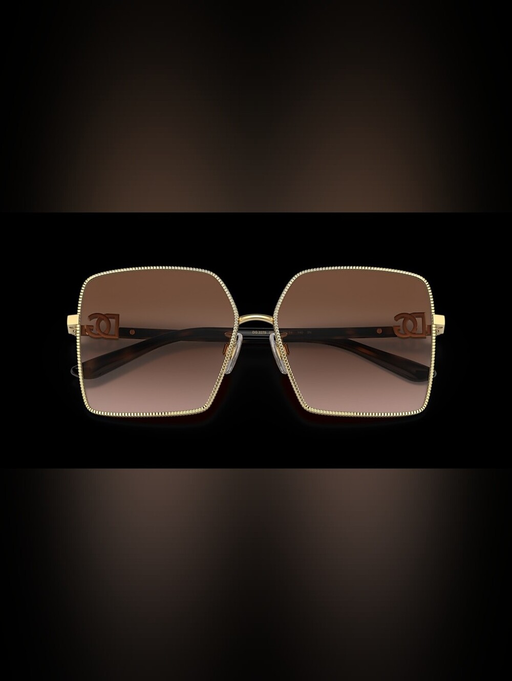 Dolce & Gabbana Women's Gold and Brown  Sunglasses DG2279 Like New